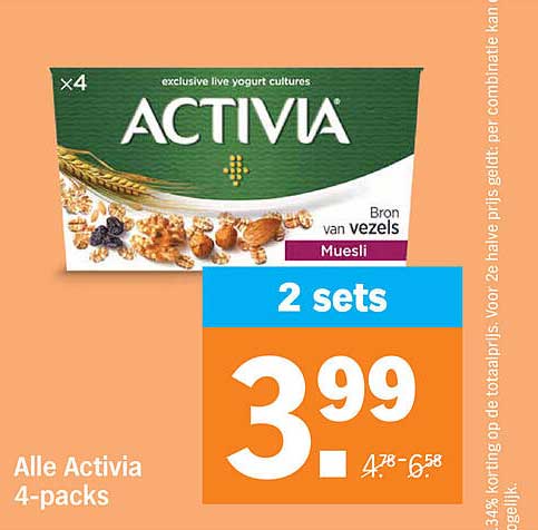 Alle Activia 4-packs 2 sets