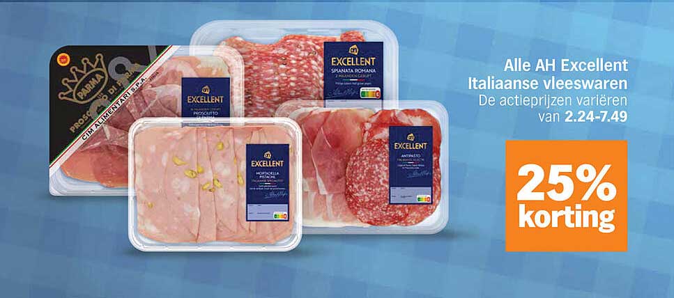 Alle AH Excellent Italiaanse vleeswaren 25% korting
