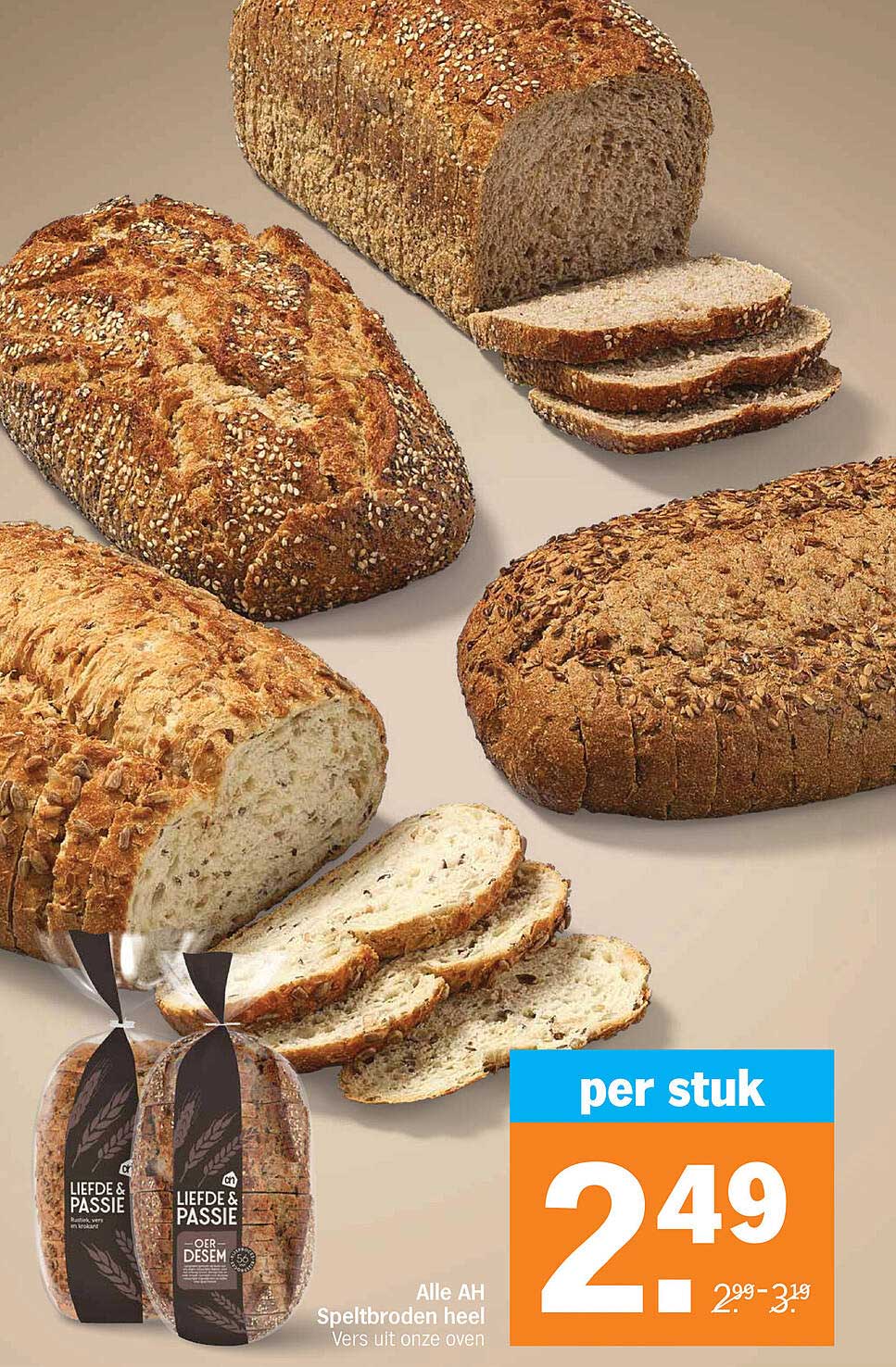 Alle AH Speltbroden heel Vers uit onze oven