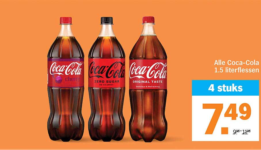 Alle Coca-Cola 1.5 literflessen 4 stuks