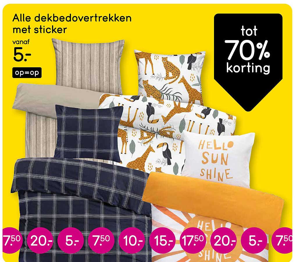 Alle dekbedovertrekken met sticker