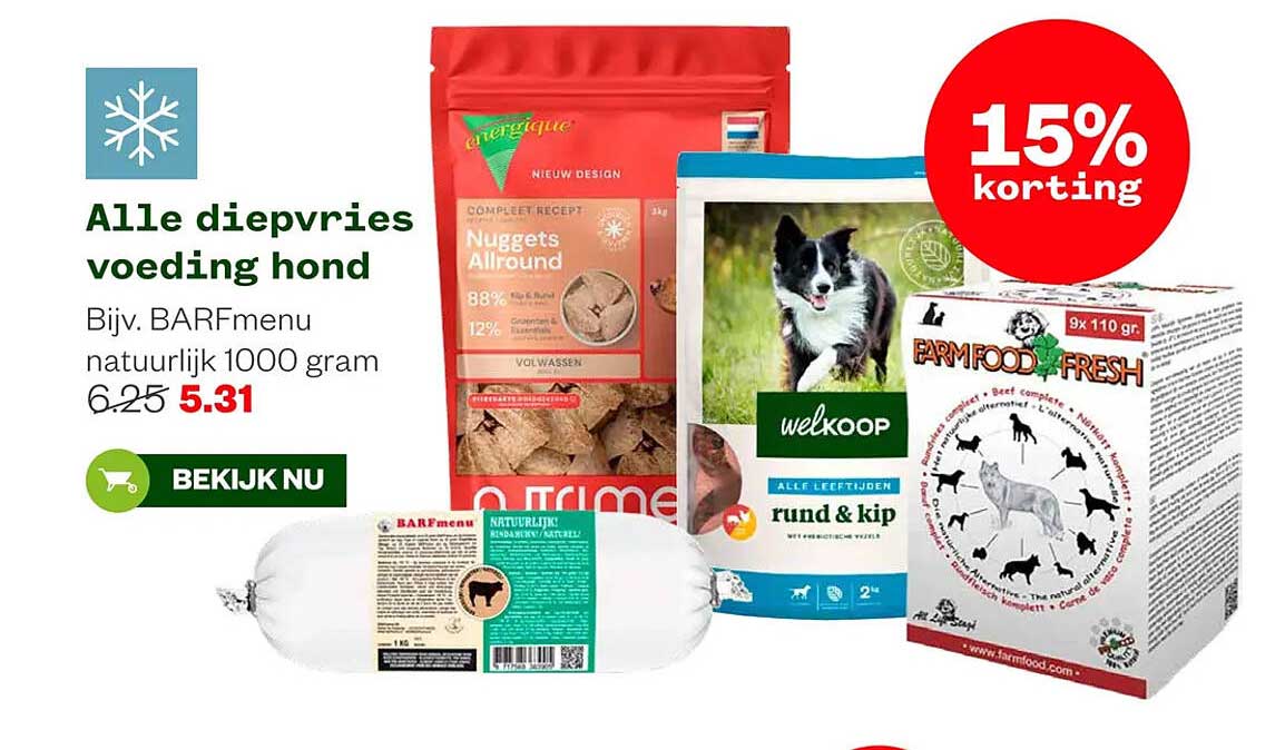 Alle diepvries voeding hond