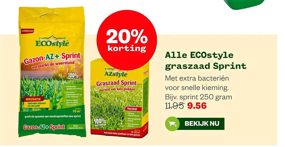 Alle ECostyle graszaad Sprint 20% korting