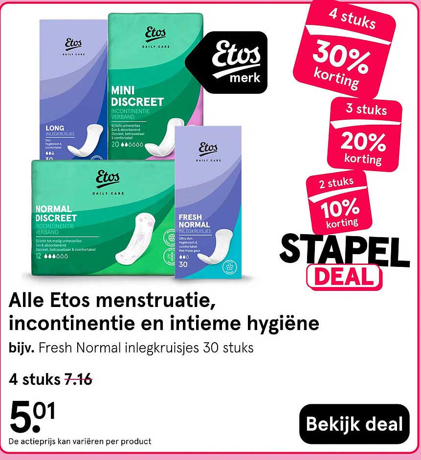 Alle Etos menstruatie, incontinentie en intieme hygiëne