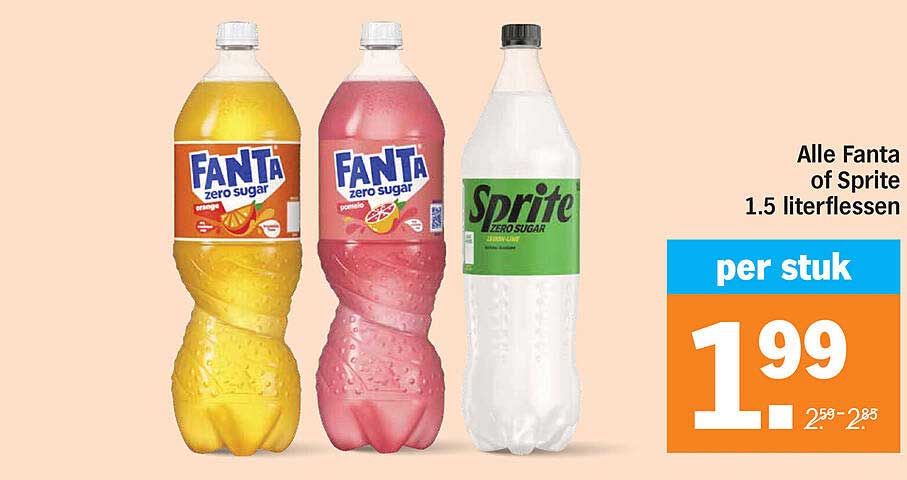 Alle Fanta of Sprite 1.5 literflessen per stuk