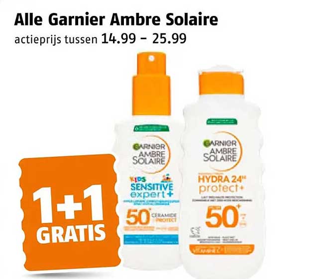 Alle Garnier Ambre Solaire 1+1 GRATIS