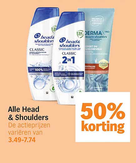 Alle Head & Shoulders 50% korting