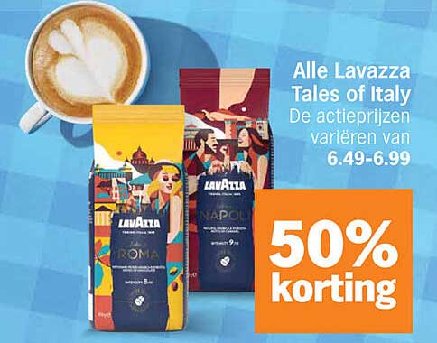 Alle Lavazza Tales of Italy De actieprijzen variëren van 6.49-6.99 50% korting