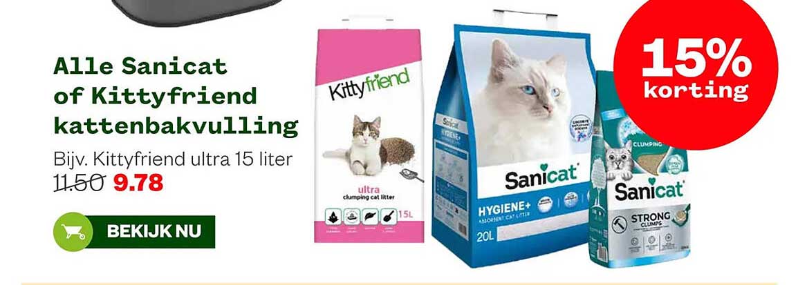 Alle Sanicat of Kittyfriend kattenbakvulling