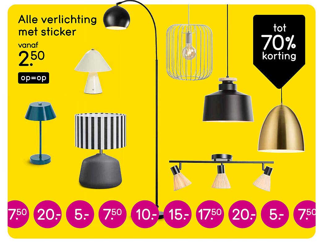 Alle verlichting met sticker