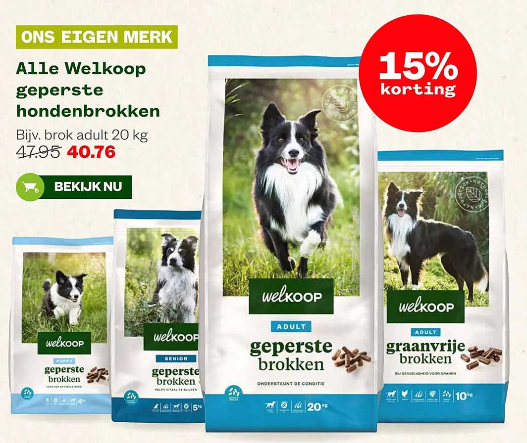 Alle Welkoop geperste hondenbrokken