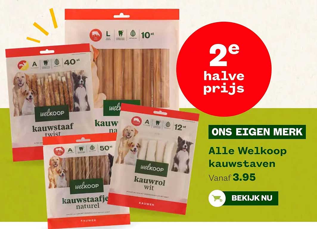 Alle Welkoop kauwstaven 2e halve prijs