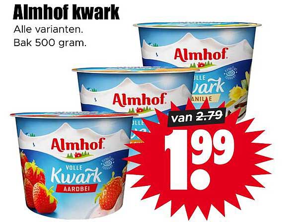 Almhof kwark Alle varianten. Bak 500 gram.