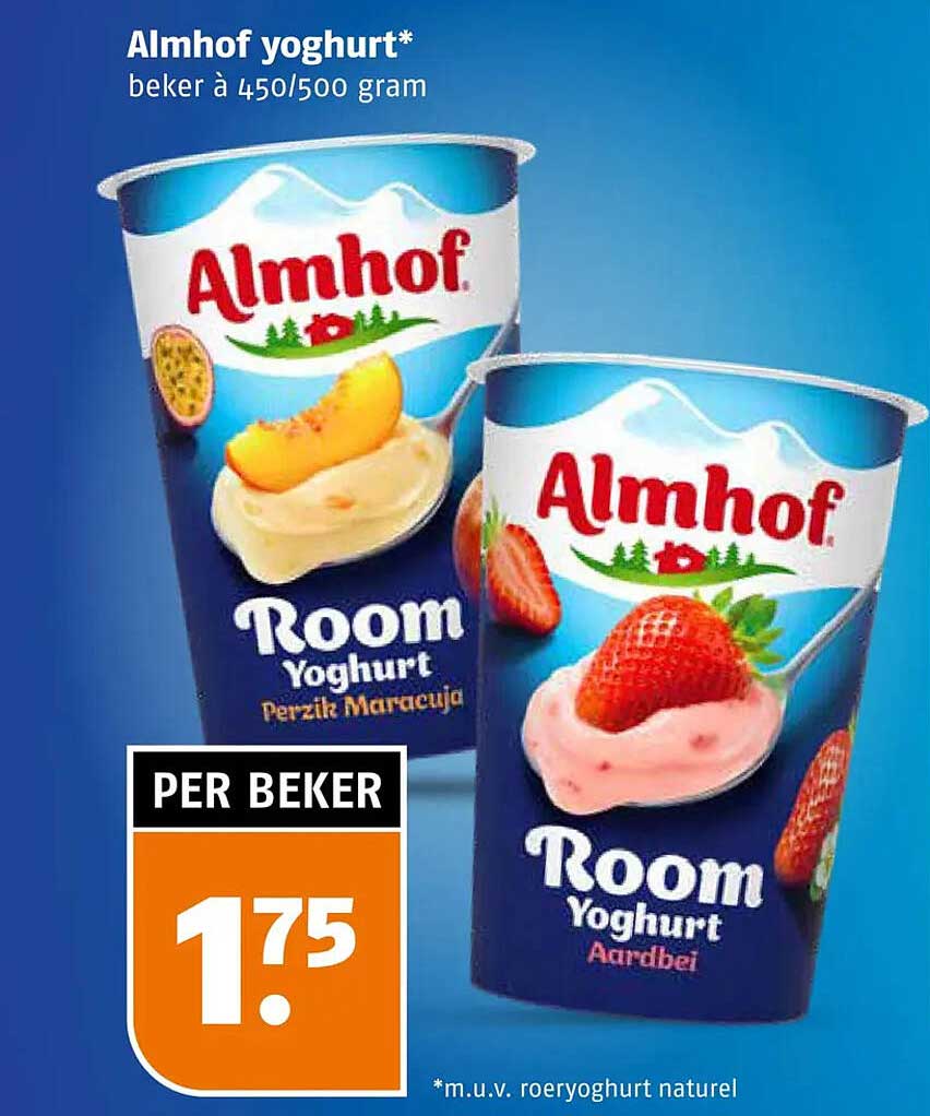 Almhof yoghurt* beker à 450/500 gram