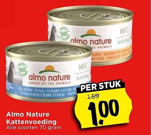 Almo Nature Kattenvoeding Alle soorten 70 gram PER STUK