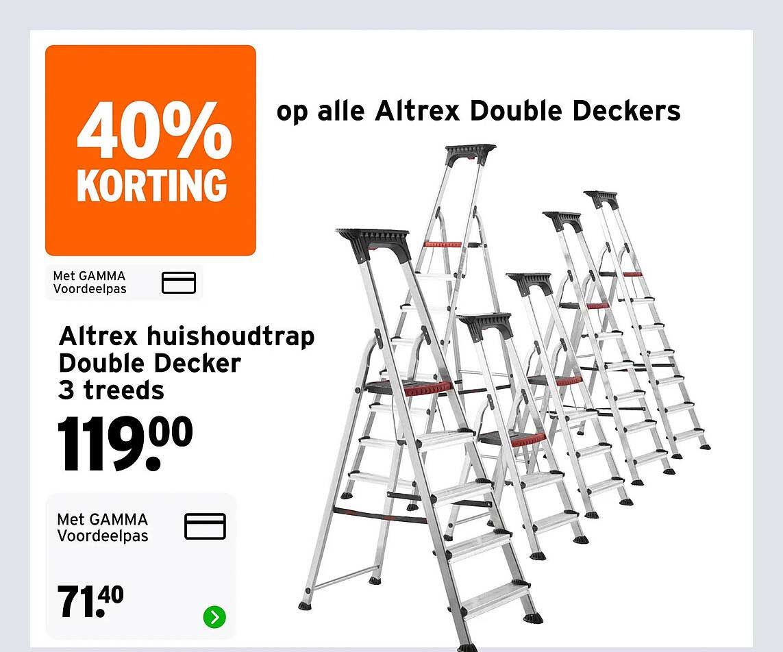 Altrex huishoudtrap Double Decker 3 treeds 40% KORTING