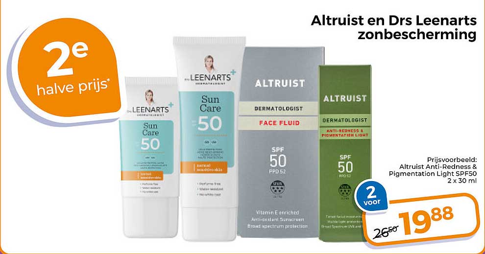 Altruist en Drs Leenarts zonbescherming 2e halve prijs