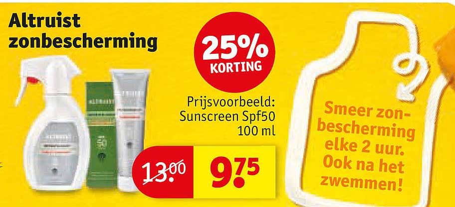 Altruist zonbescherming 25% KORTING