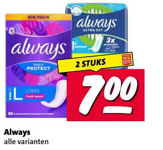Always alle varianten 2 STUKS