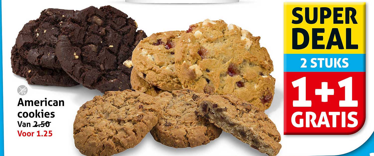 American cookies 1+1 gratis