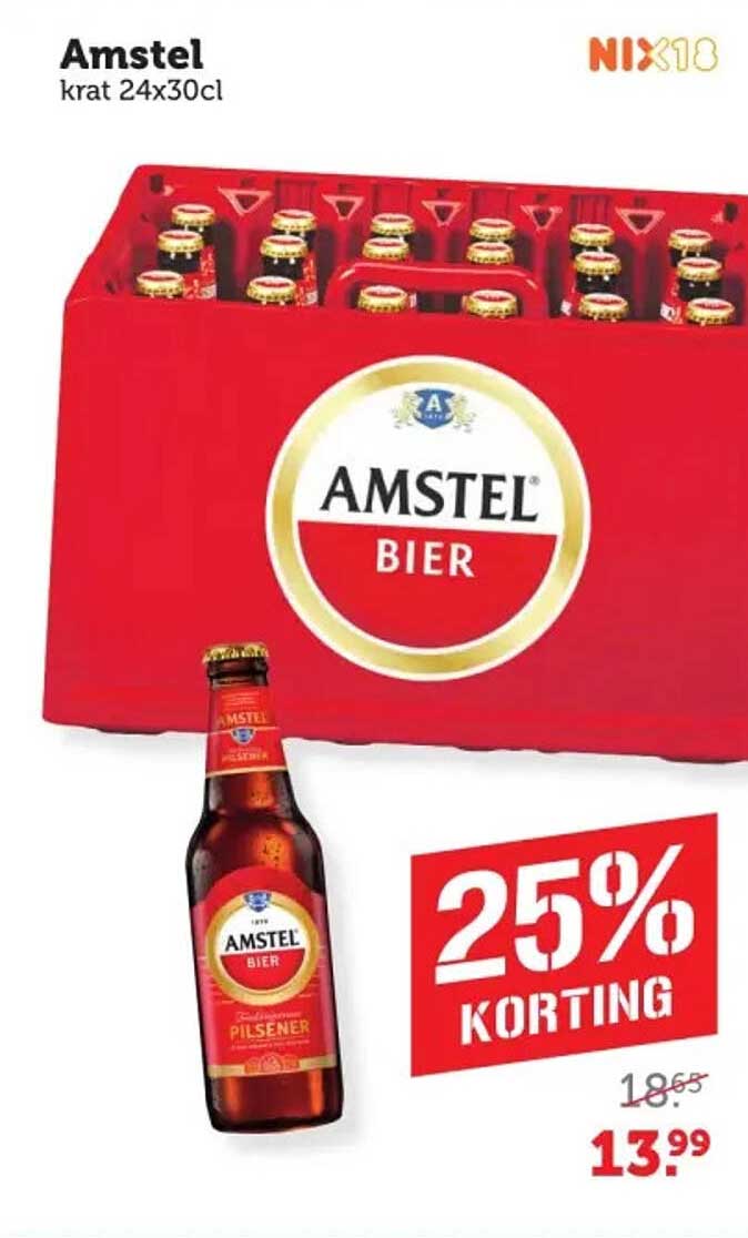 Amstel krat 24x30cl 25% KORTING