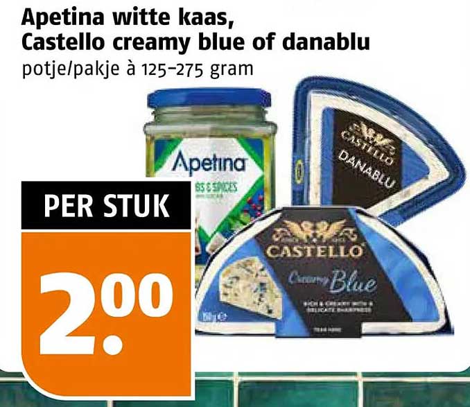 Apetina witte kaas, Castello creamy blue of danablu potje/pakje à 125-275 gram