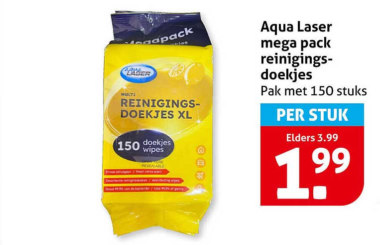 Aqua Laser mega pack reinigingsdoekjes