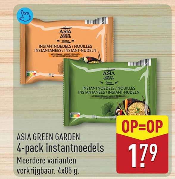 ASIA GREEN GARDEN 4-pack instantnoedels OP=OP