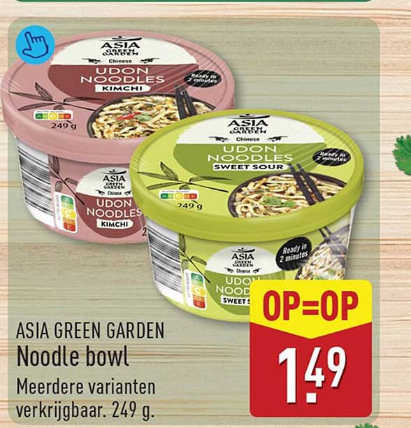ASIA GREEN GARDEN Noodle bowl Meerdere varianten verkrijgbaar. 249 g. OP=OP