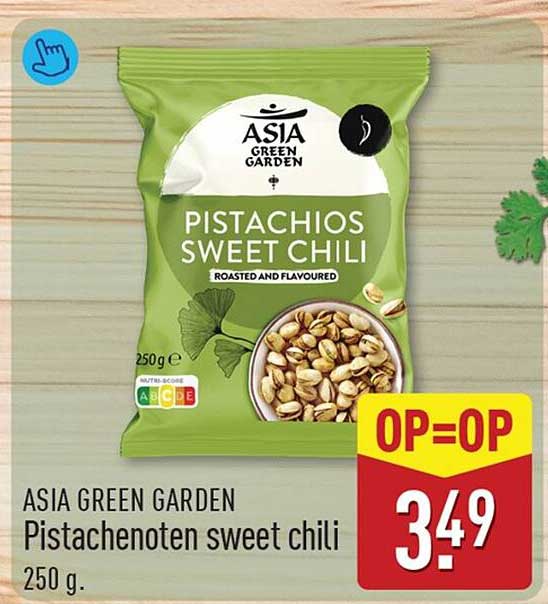 ASIA GREEN GARDEN Pistachenoten sweet chili 250 g. OP=OP