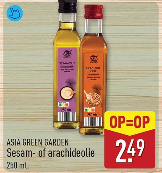 ASIA GREEN GARDEN Sesam- of arachideolie 250 ml. OP=OP