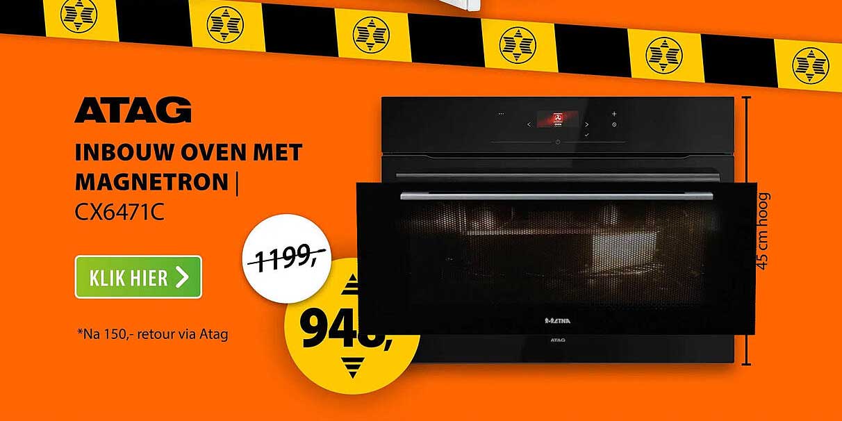 ATAG INBOUW OVEN MET MAGNETRON CX6471C