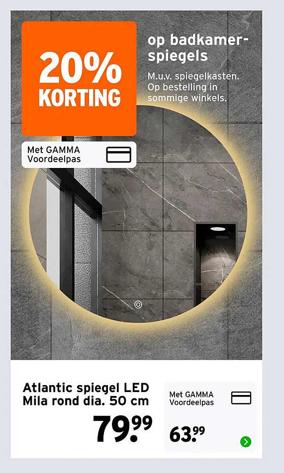 Atlantic spiegel LED Mila rond dia. 50 cm 20% korting