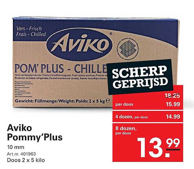 Aviko Pommy’Plus 10 mm Doos 2 x 5 kilo