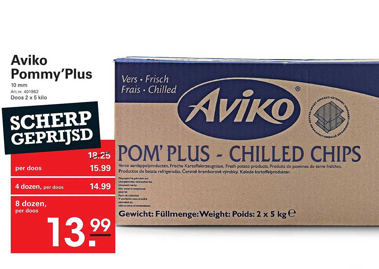 Aviko Pommy’Plus 10 mm SCHERP GEPRIJSD