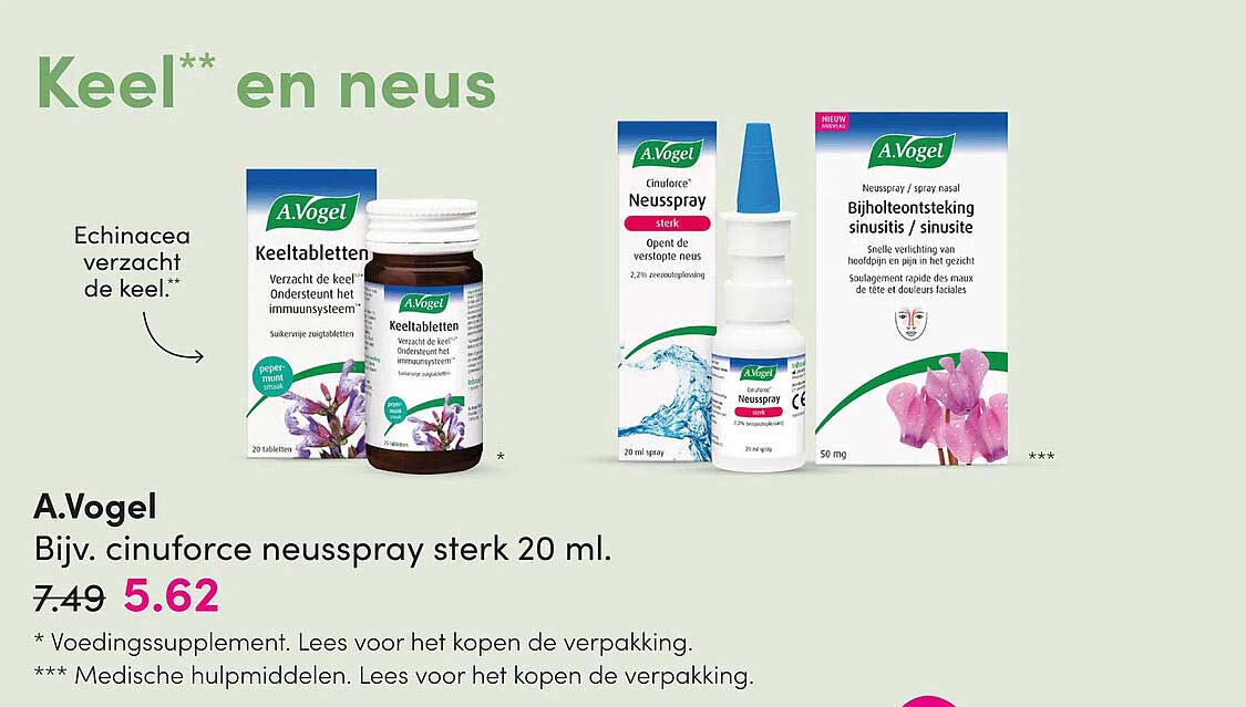 A.Vogel Bijv. cinuforce neusspray sterk 20 ml.