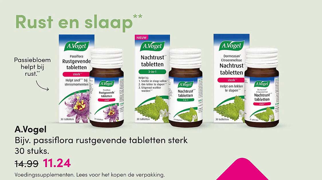 A.Vogel Bijv. passiflora rustgevende tabletten sterk 30 stuks