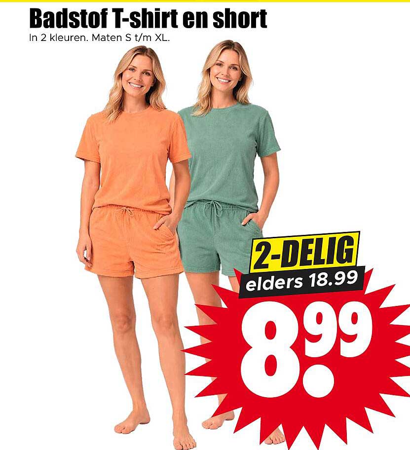 Badstof T-shirt en short 2-DELIG elders 18.99