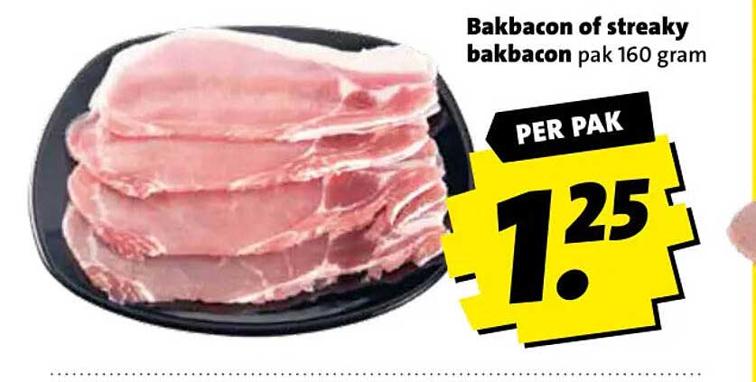 Bakacon of streaky bakbacon pak 160 gram