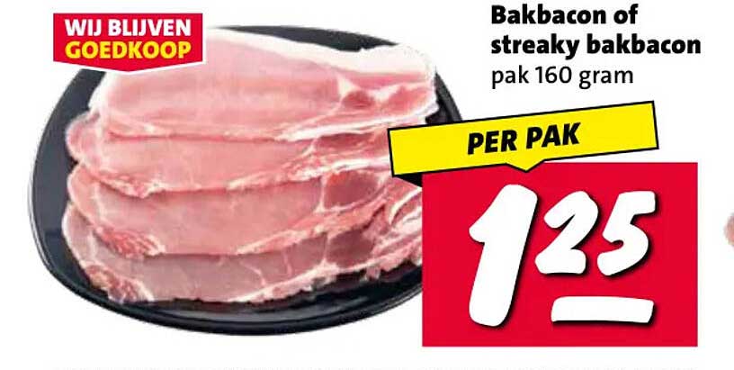 Bakbacon of streaky bakbacon pak 160 gram PER PAK