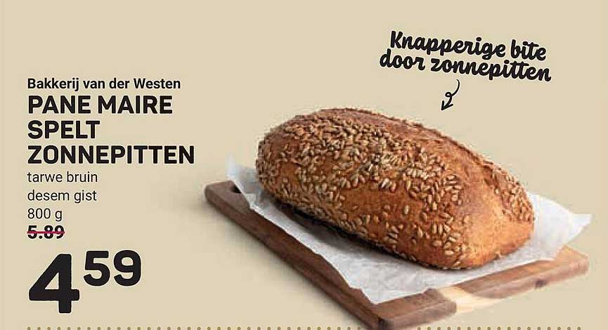 Bakkerij van der Westen PANE MAIRE SPELT ZONNEPITTEN