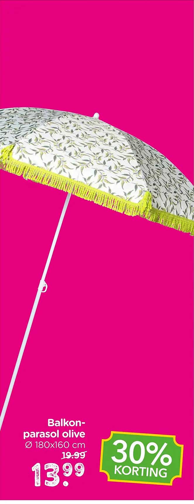 Balkon-parasol olive Ø 180x160 cm 30% KORTING