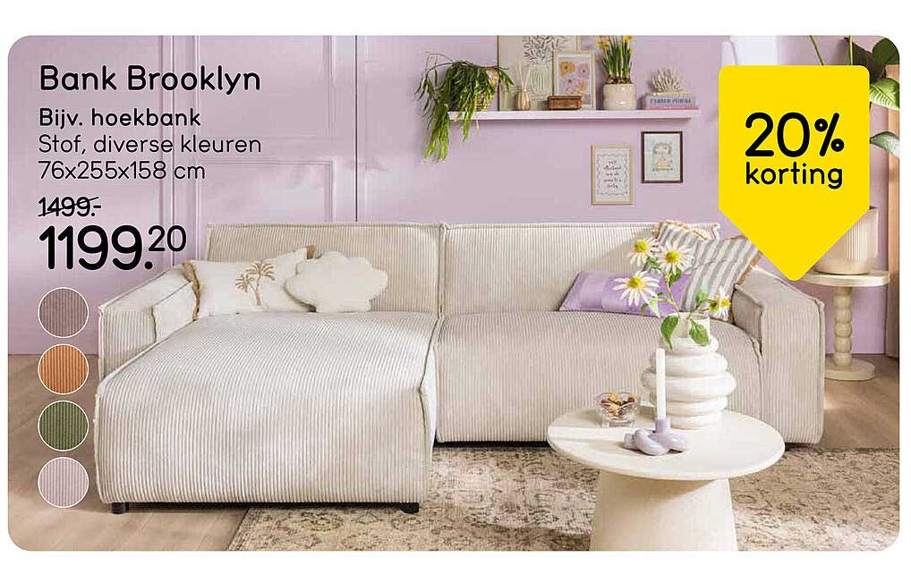 Bank Brooklyn 20% korting