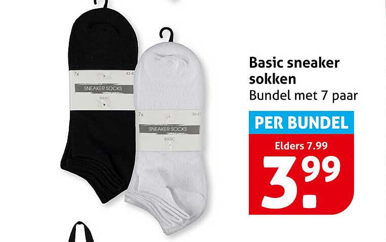 Basic sneaker sokken Bundel met 7 paar