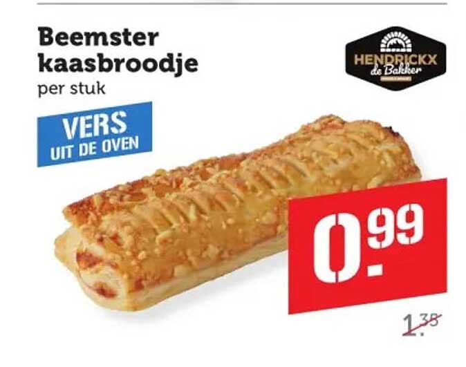 Beemster kaasbroodje per stuk VERS UIT DE OVEN