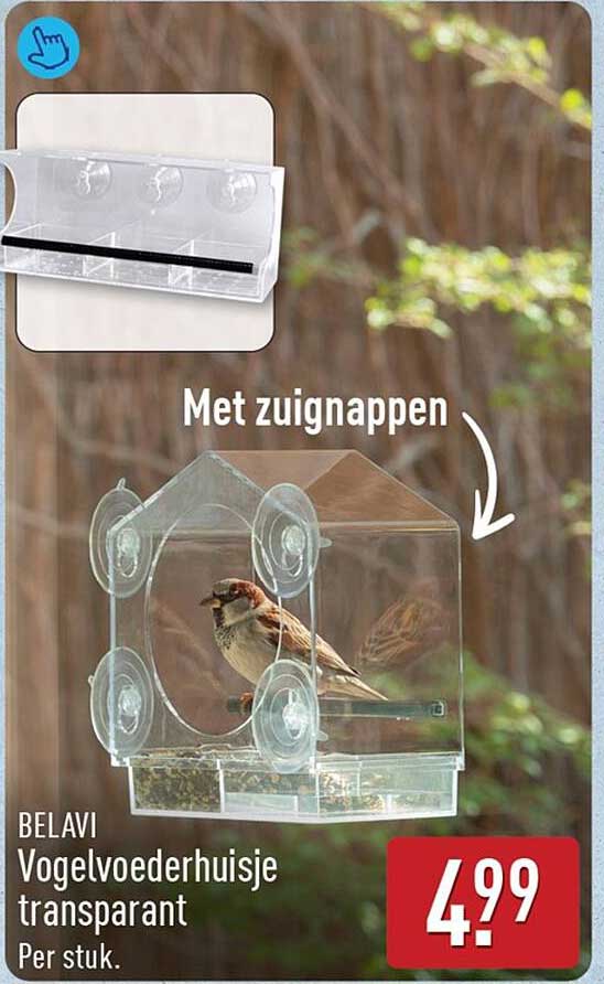 BELAVI Vogelvoederhuisje transparant