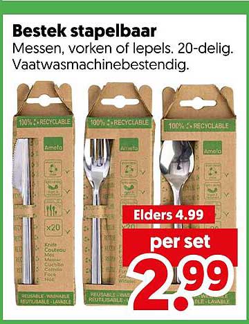 Bestek stapelbaar