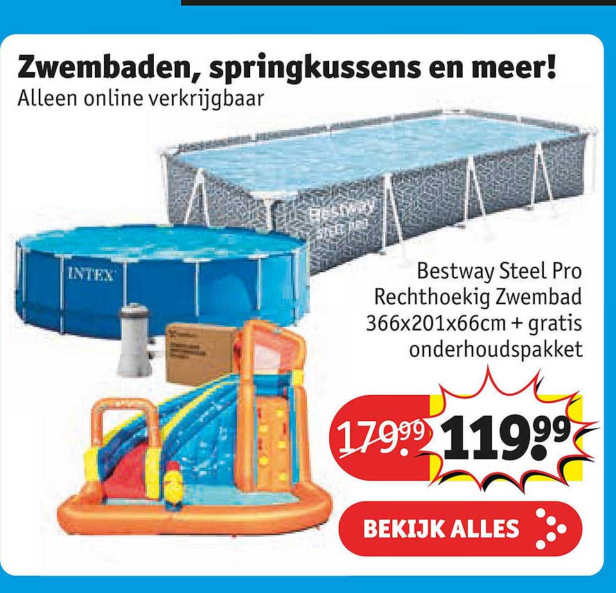 Bestway Steel Pro Rechthoekig Zwembad 366x201x66cm + gratis onderhoudspakket