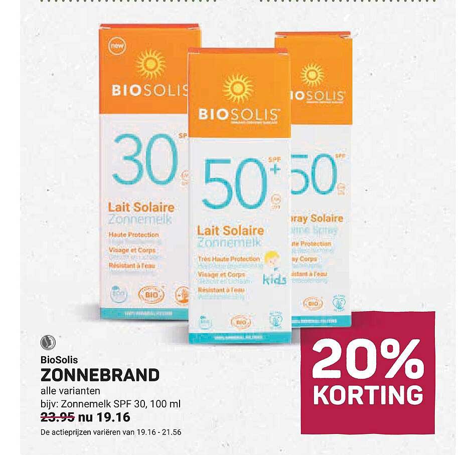BioSolis ZONNEBRAND 20% KORTING