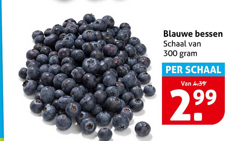 Blauwe bessen Schaal van 300 gram PER SCHAAL
